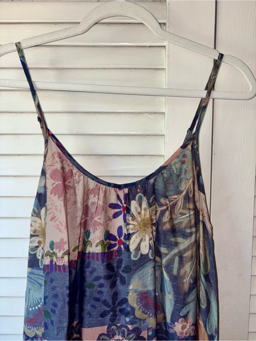 NWT Natural Life Patchwork Floral Cami Slip Dress Medium Boho Festival Midi Maxi - Picture 3 of 7